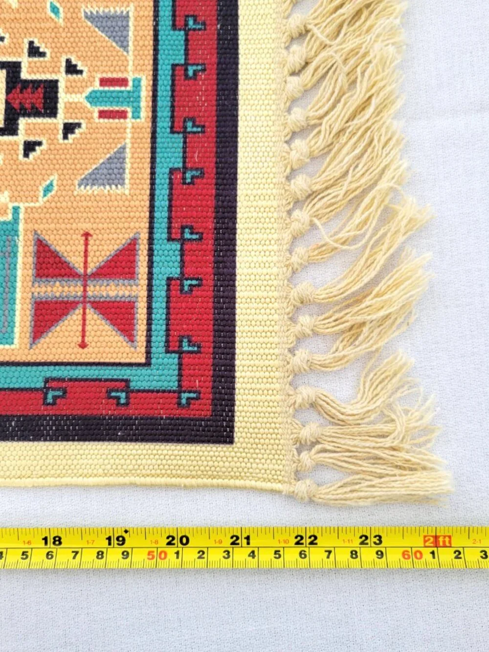 Vtg El Paso Saddleblanket Co Southwest Placemats Set of 2 Aztec Fringe 13